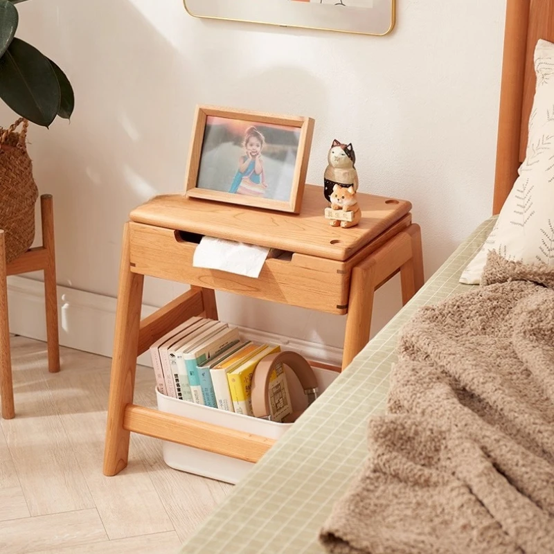 Nordic Restaurant Square Stools Solid Wood Flip Changing Shoe Stool Multifunctional Makeup Seat Stacking Storage Home Furniture