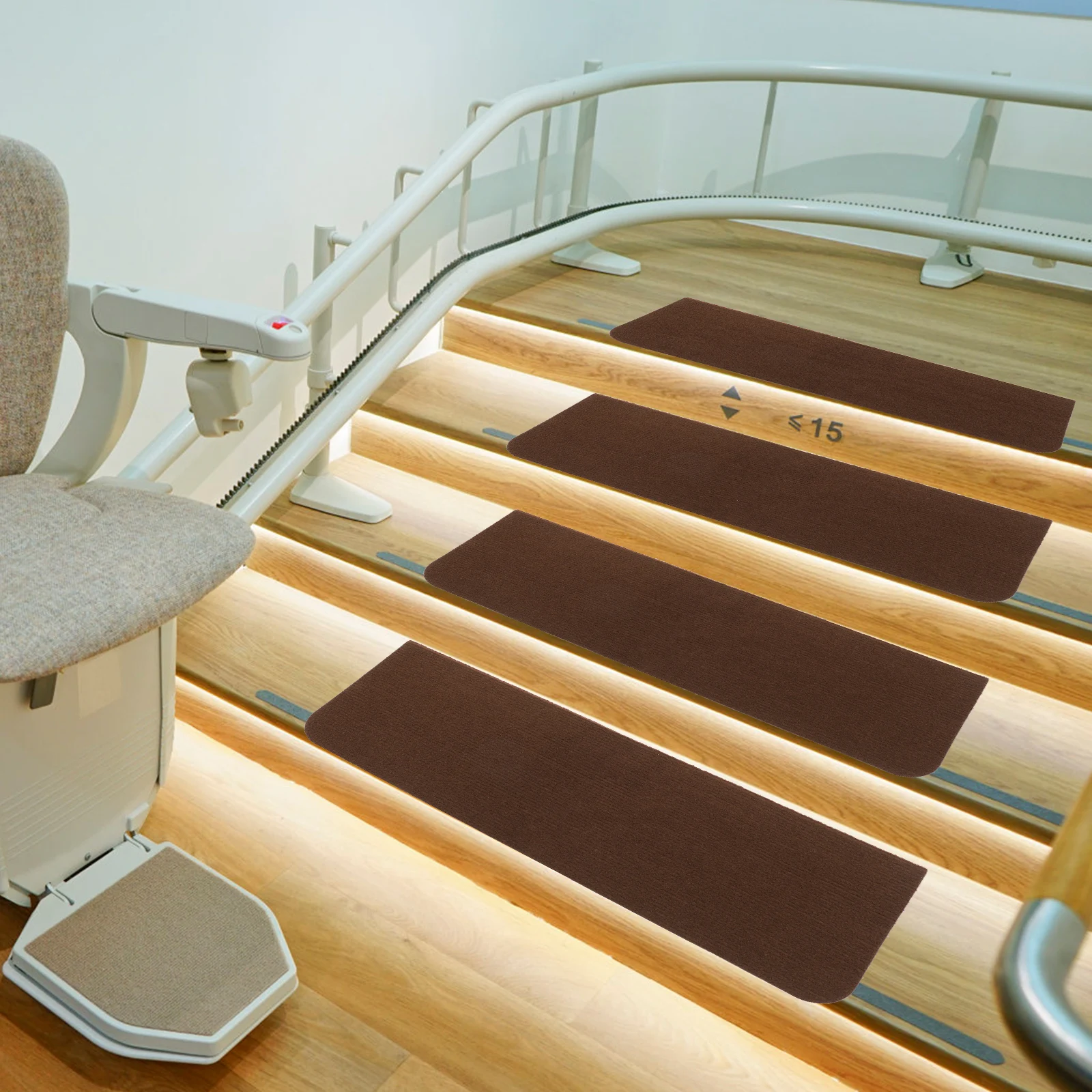 

5Pcs Non-Slip Stair Treads Tape Anti-Skid Sticker Strips for Home Decor Simple Design Reusable Stair Treads Tape