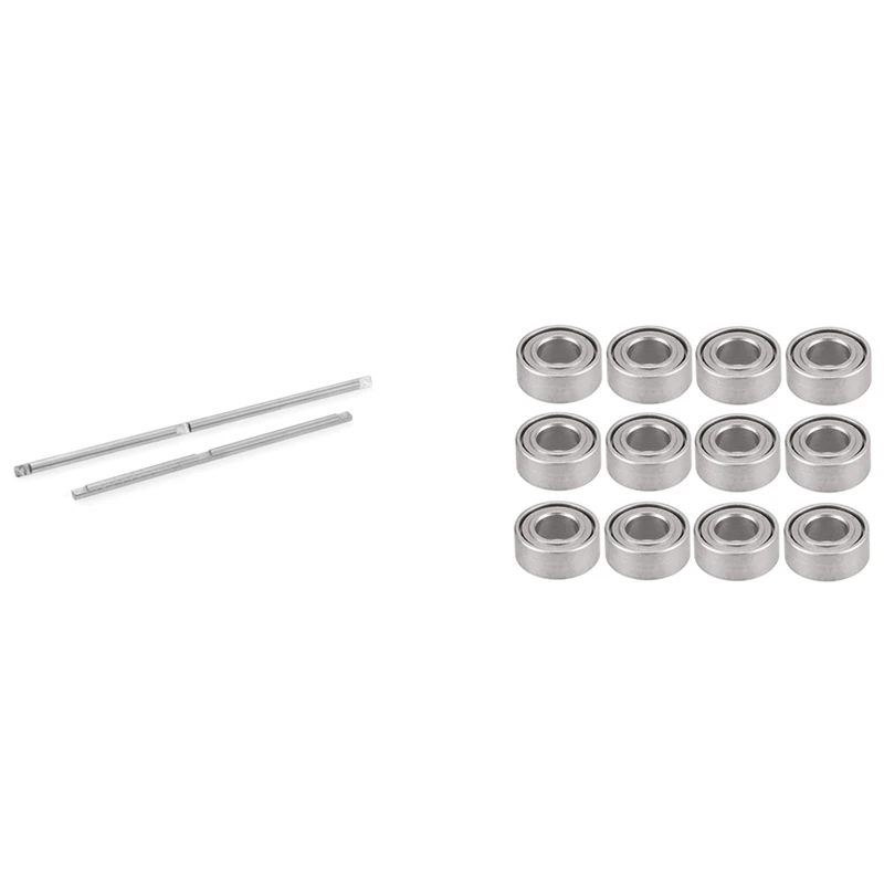 

X18A-2PCS Front & Rear Axle Shaft With 12PCS Steel Bearing 3X6x2mm