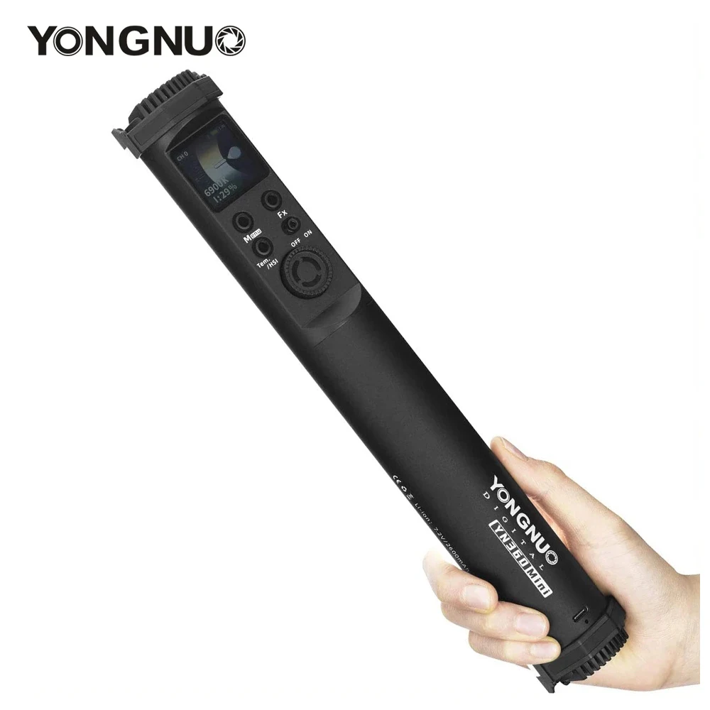 YONGNUO YN360Mini Portable Handheld Stick Light 2700-7500K RGB Full Color Video LED Photography Fill Light Soft Light Stick Lamp