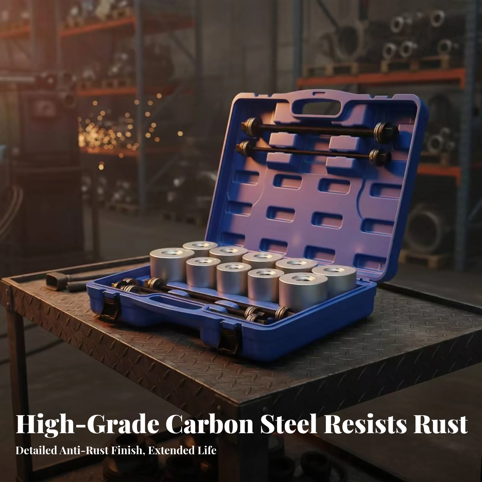 27 Pieces Molded Carrying Case Bushing Removal Tool Kit Vehicle Bushing Press Kit Long-Lasting for Auto Repair Workers view 4