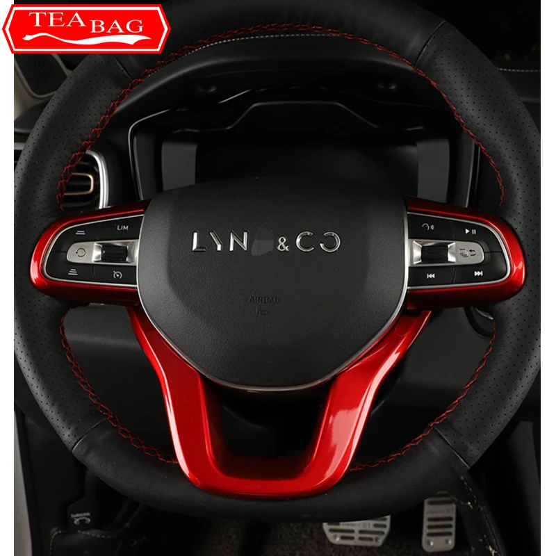 

For Lynk&Co 01 05 Car Styling Steering Wheel Decorative Patch Steering Wheel Interior Parts Trim Frame Auto Modified Accessories