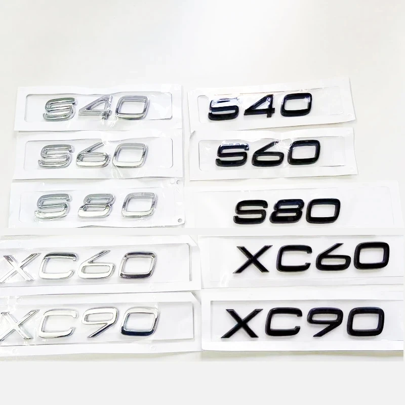 

3D ABS Black Car Emblem Sticker For Volvo Letters On The Trunk XC60 XC90 S60 V40 V50 V60 C30 S80 S40 XC40 XC70 S90 Accessories