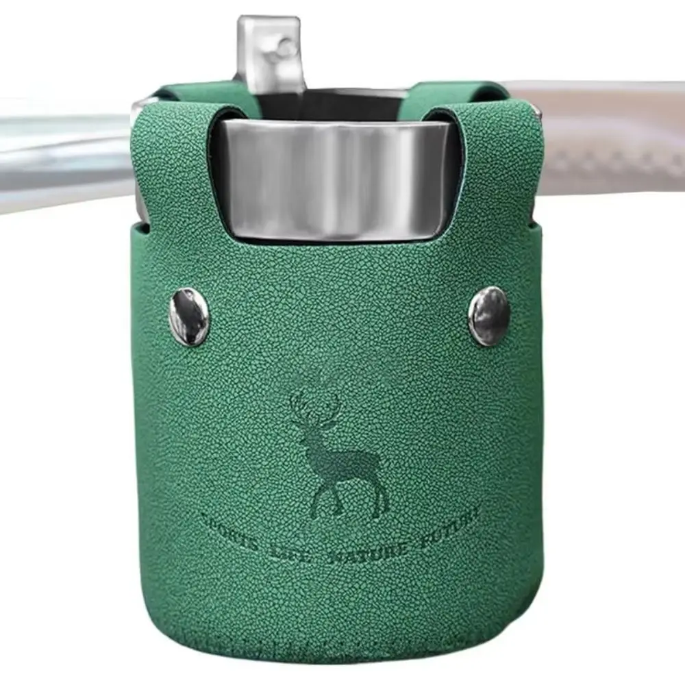 

Metal Clamp Cycling Water Bottle Cage Leather Material Portable Cycle Cup Holder Aluminum Handlebar