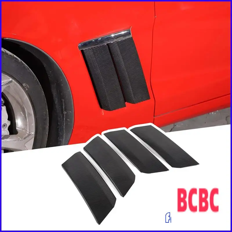 BB-カーボンファイバーコルベット C6 2005-2013 車のフェンダーサイドボディエアベントアウトレットカバートリム