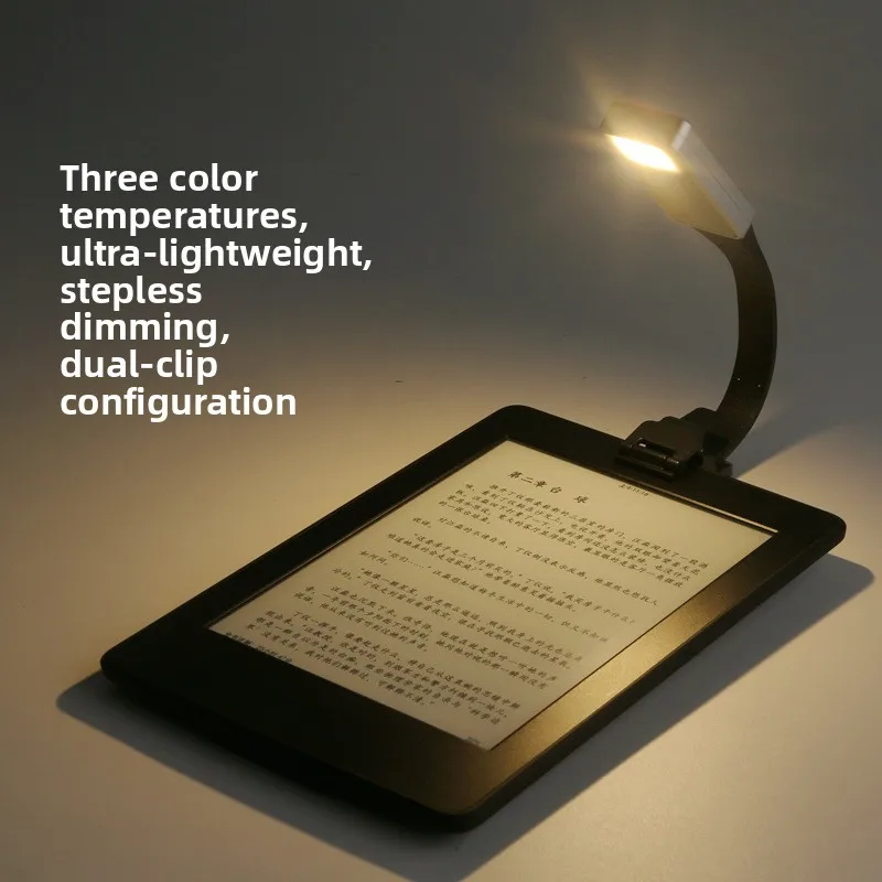 Luz LED para Leitor de E-Book Kindle XTEINK, Lâmpada de Leitura Recarregável USB, Luz de Livro com Clip para Viagem e Quarto, Presentes para Leitores de Livros