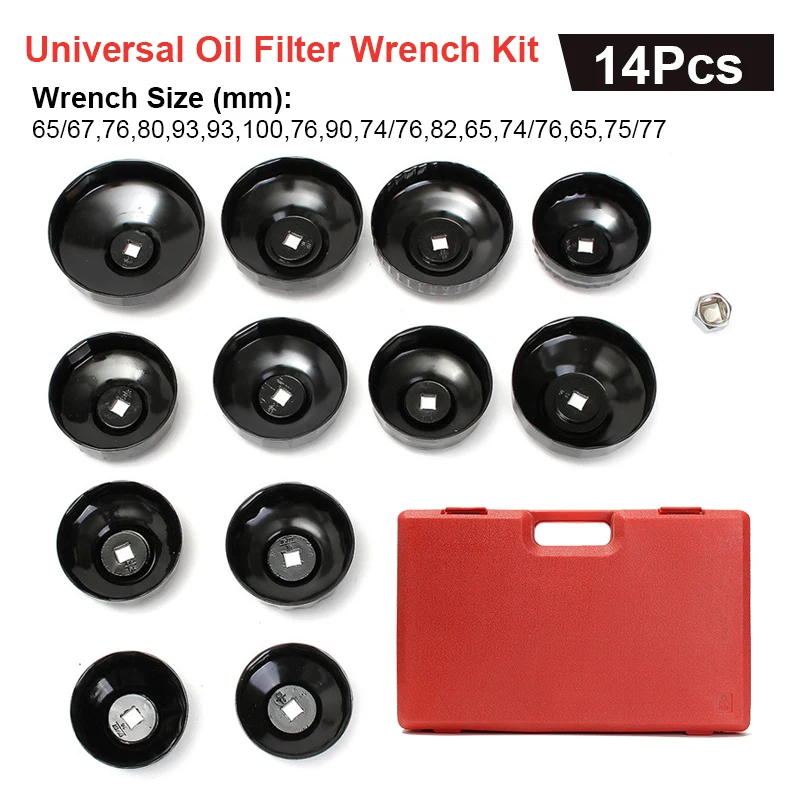 14Pcs Universal Car Topping Up Engine Oil Filling Funnel Set Wrench Kit ChangingOil Filter Engine Oil Filter Wrench Filter Tool