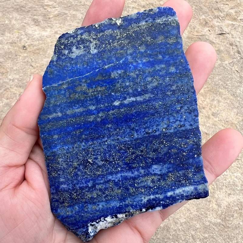 Natural Lapis Lazuli Slab | Royal Blue Stone with Golden Pyrite Flecks - Polished Slab, Mineral, Unique Veins &Timeless Elegance