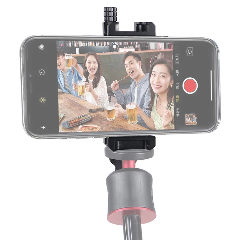 Handy-Ständer halter 360-Grad-Drehung Stativ adapter Kalt schuh 1/4 "Halterung für Smartphone Vlog Selfie Stick Lichter stehen – Detail 15
