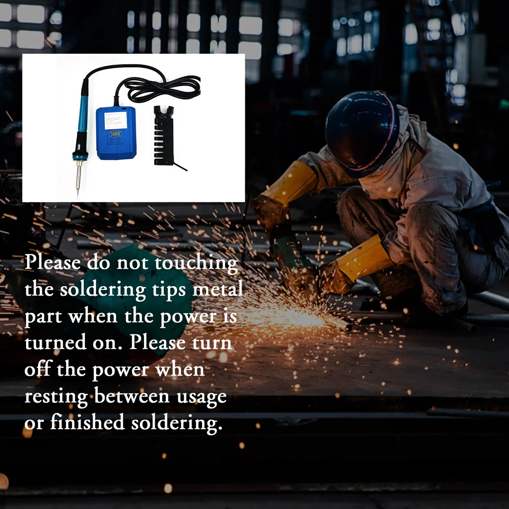 60W 300-510 ℃   温度調節可能な内部加熱式936M電気はんだごてツール、デジタルディスプレイ付き、ブルー、マキタバッテリー対応