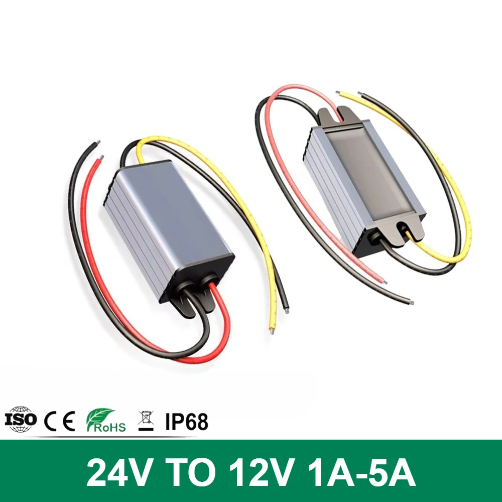 DC DC 24V To 12V 1A 2A 3A 4A 5A 10ADC-DC Converter Step Down 24V To 12V Voltage Regulator Buck Model Converter Waterproof Module