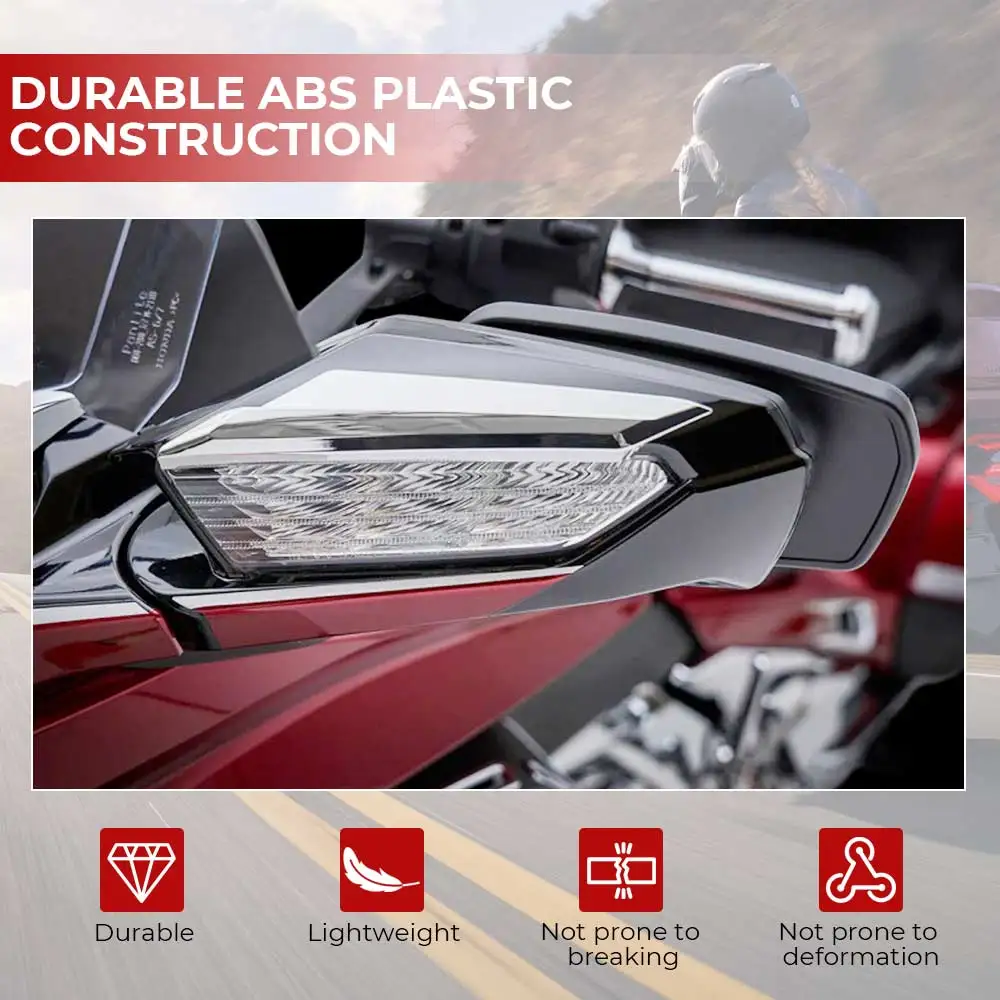 Motorcycle Rear view Mirror Side Cover Trim Turn Signal Decor Accents For Honda Gold Wing GL1800 Tour DCT Airbag 2018-2025 ABS