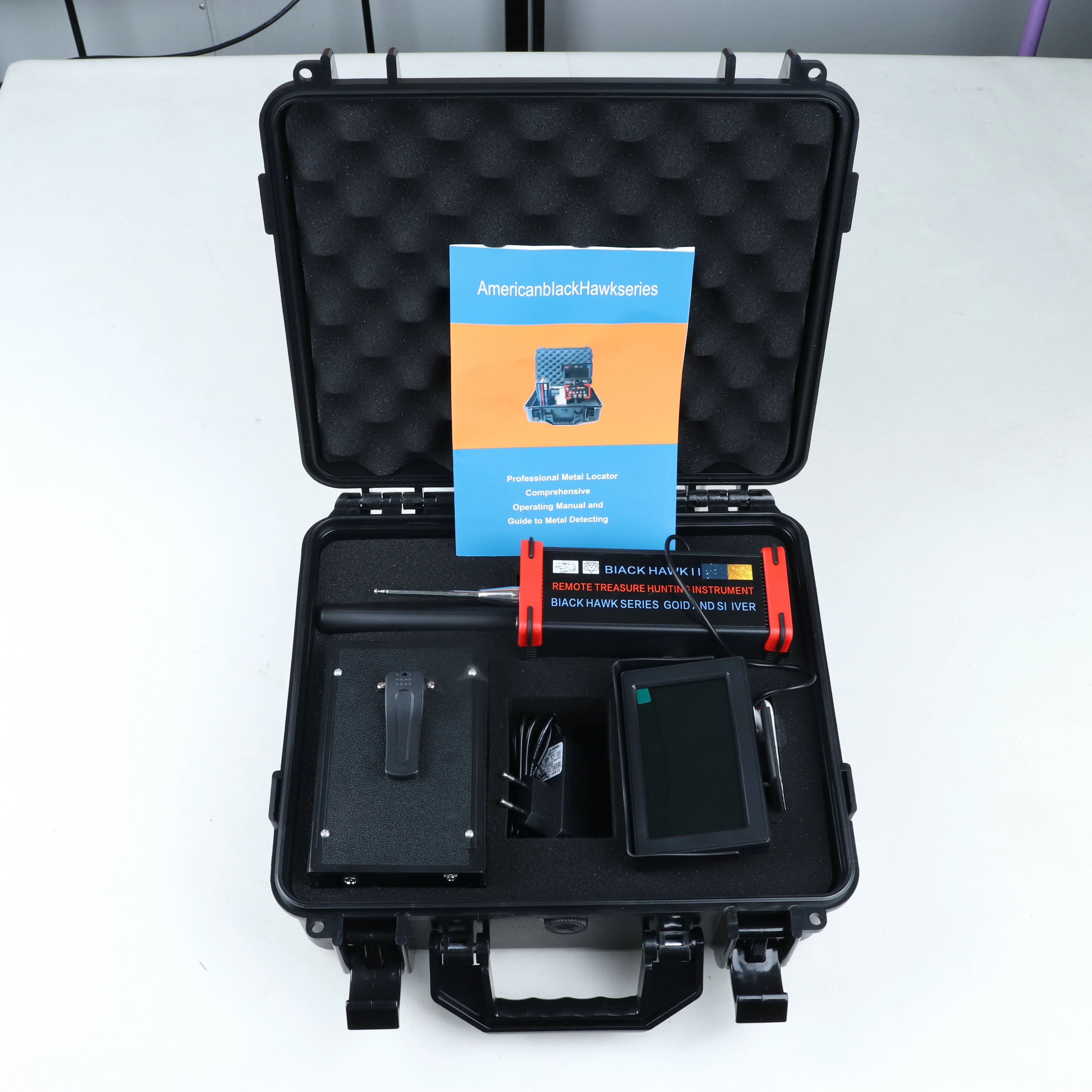 

Red Colour Black Hawk II Large LCD Screen 3D Long Range Treasure Gold Silver Copper Precious Metals Detector Finder