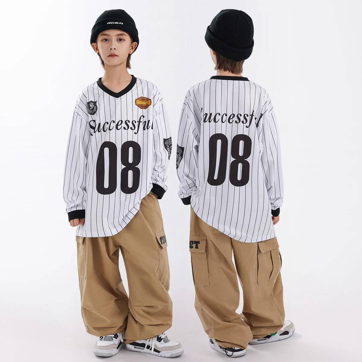 

New Fashion Boys Hiphop Dance Suit Jazz Dance Practice Outfits Children Street Dance Training Costumes Streetwear Wear DN22170