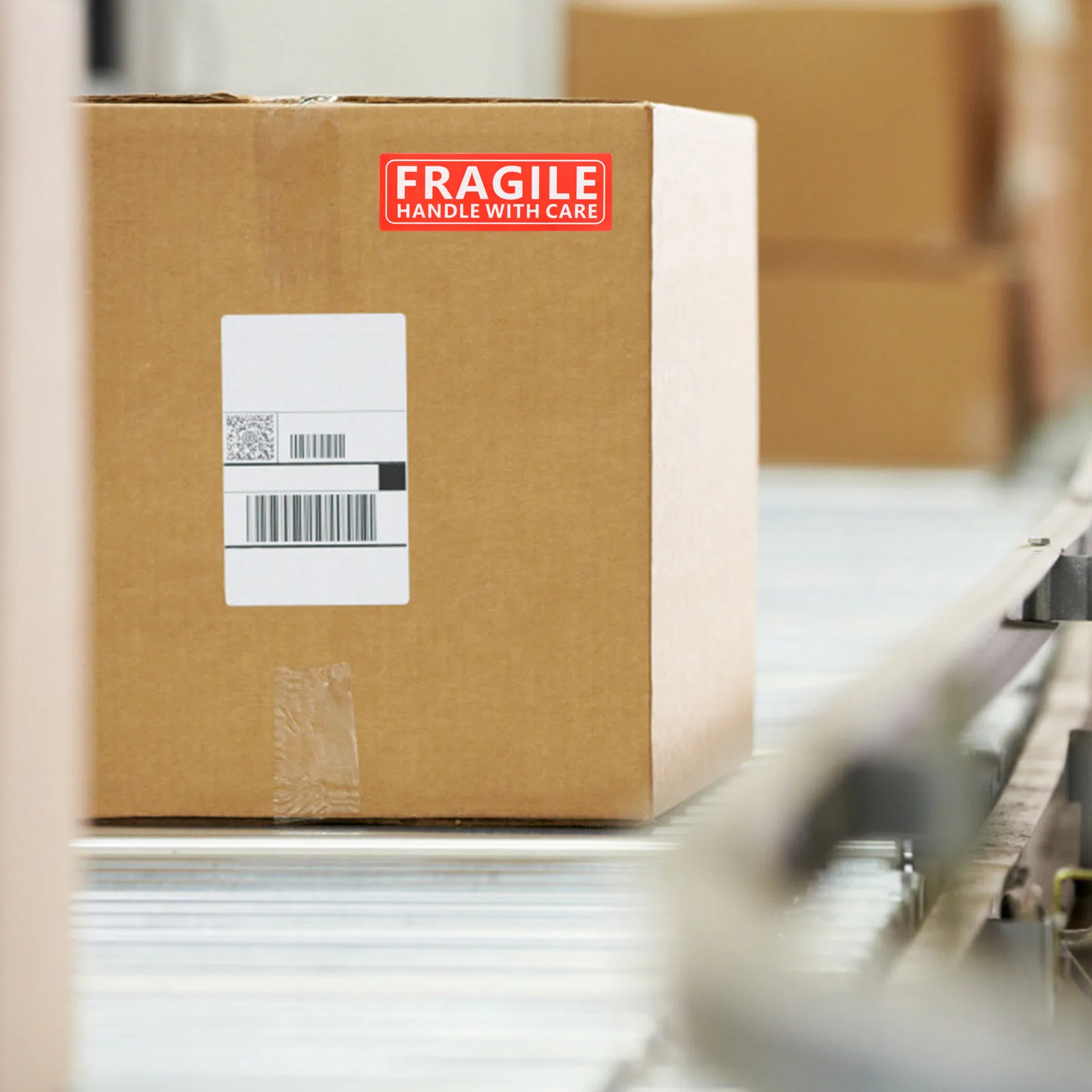 500Pcs Handle with Care Sticker Fragile Warning Label Shipping Packing Adhesive Paper Sticker for Corrugated Boxes Steel Drums