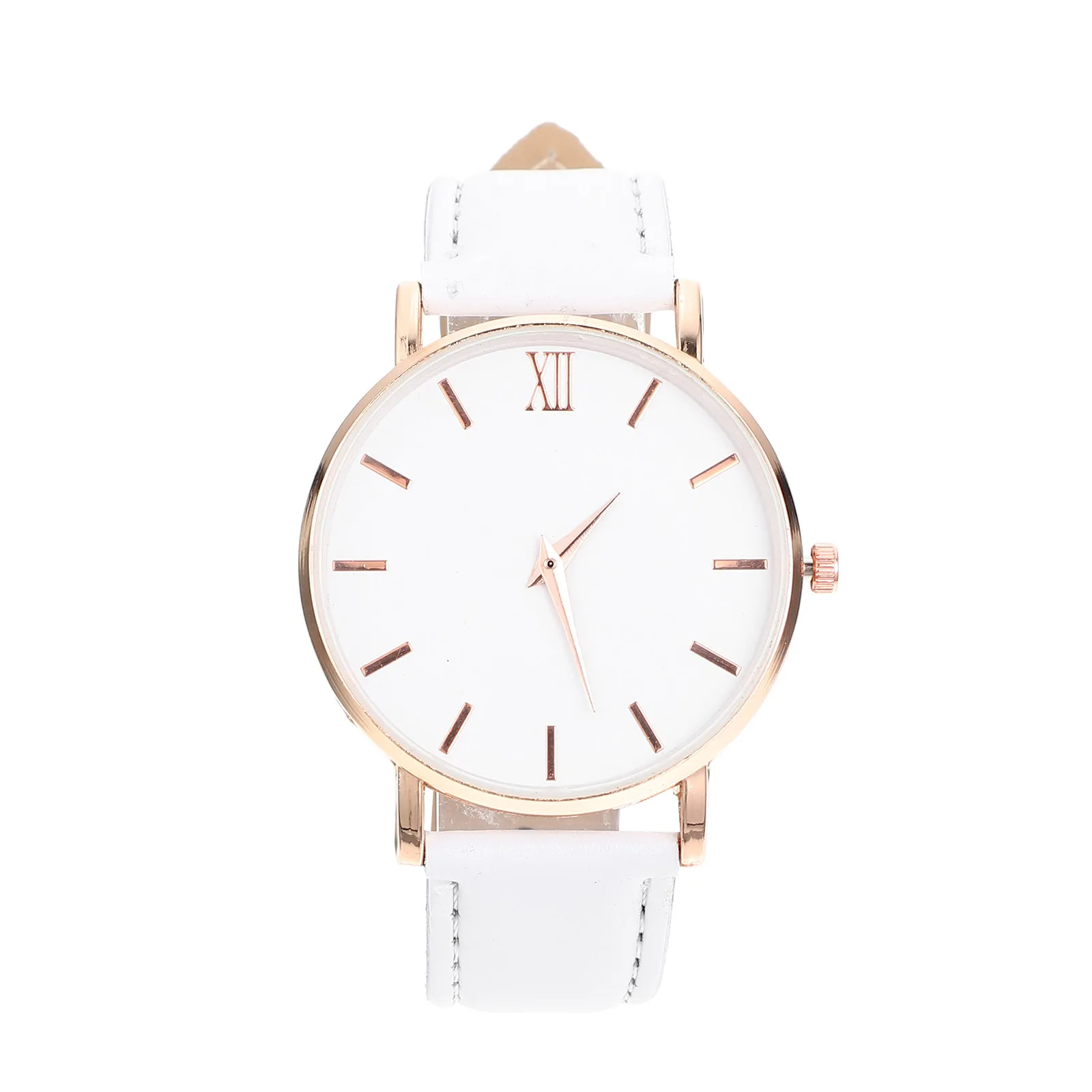 Ladies Watch PU Strap Stainless Steel Simple Design Wear-Resistant Female Wrist Watch Decorative Delicate Women Accessory