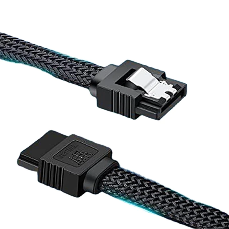 Hot！SATA 3.0 III SATA3 7pin Data Cable 6Gb/S SSD Cables HDD Hard Disk Drive Cord Line With Nylon Premium Sleeved