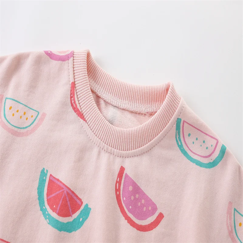 Jumping Meters 2-7T Watermelon Girls Sweatshirts Girls Cute Toddler Kids Clothing Autumn Spring Sport Baby Hooded Shirts