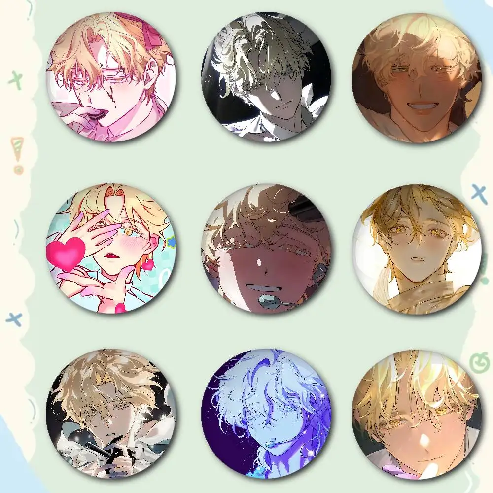 Cool Anime Boy L-Luka Badges Fashion New Hip Hop Versatile Round Metal Badge Cartoon Pin Gift Wholesale