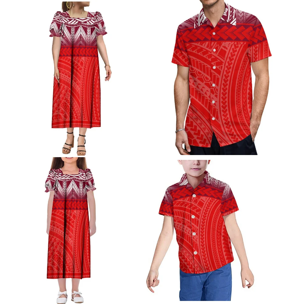 Vestido de Manga Curta Mumu Micronésio para Mulheres, Camisa com Bolso para Homens Samoanos, Tamanho Grande, Vestuário Étnico Distintivo