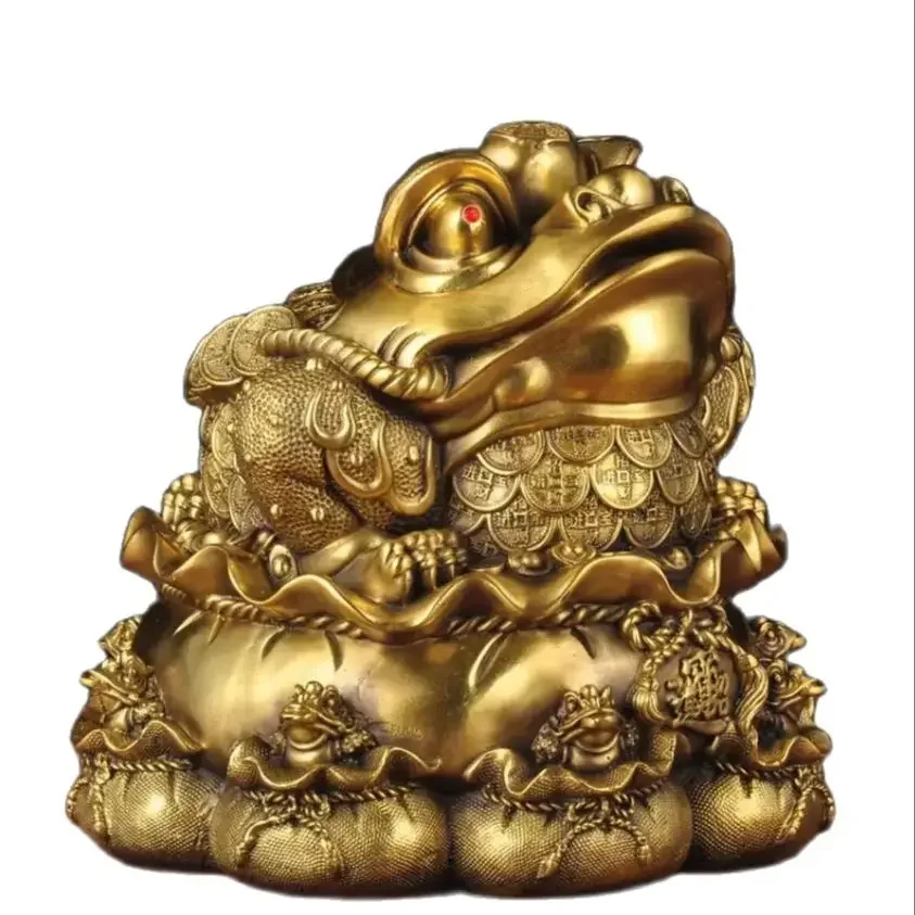 Metal three legged golden toad ornaments for decoration, home, office, cultural and creative decoration