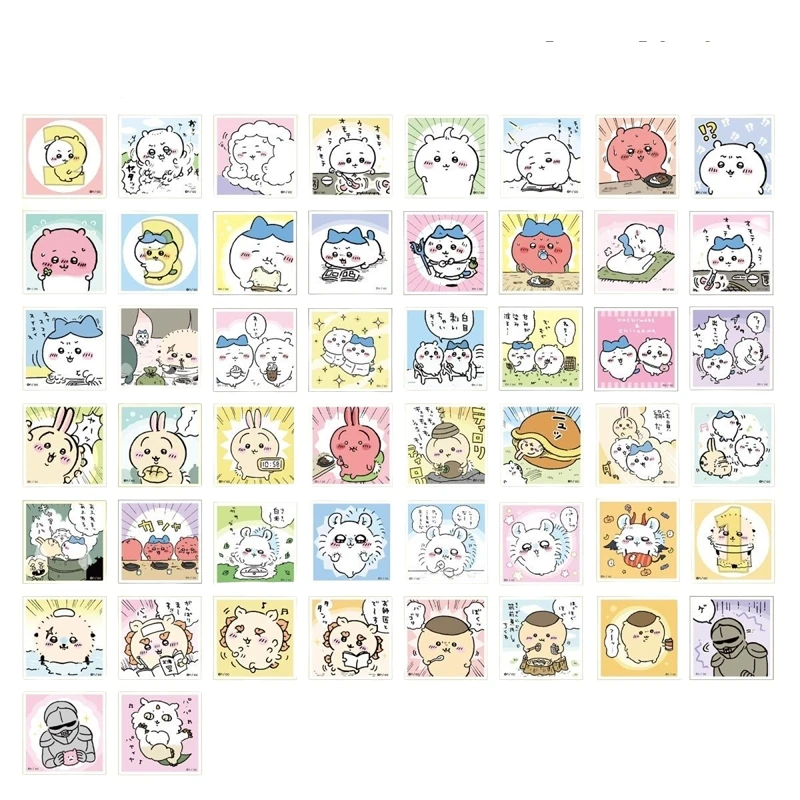 Chiikawa Same Style Sticker Card Paper Cute Little Hachiji Usaki Glitter Sticker First Keychain Decorative Sticker Card Girl