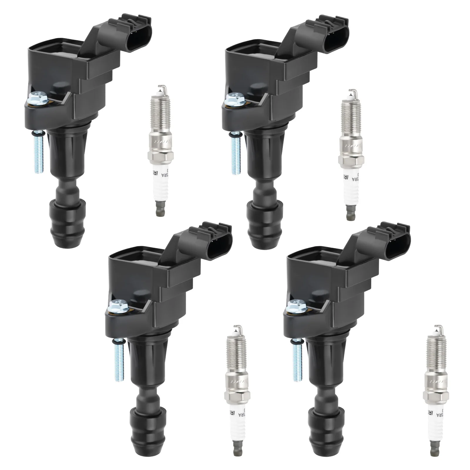 

4X Ignition Coils & 4X Spark Plugs For Buick Chevrolet Pontiac Saab GMC Saturn