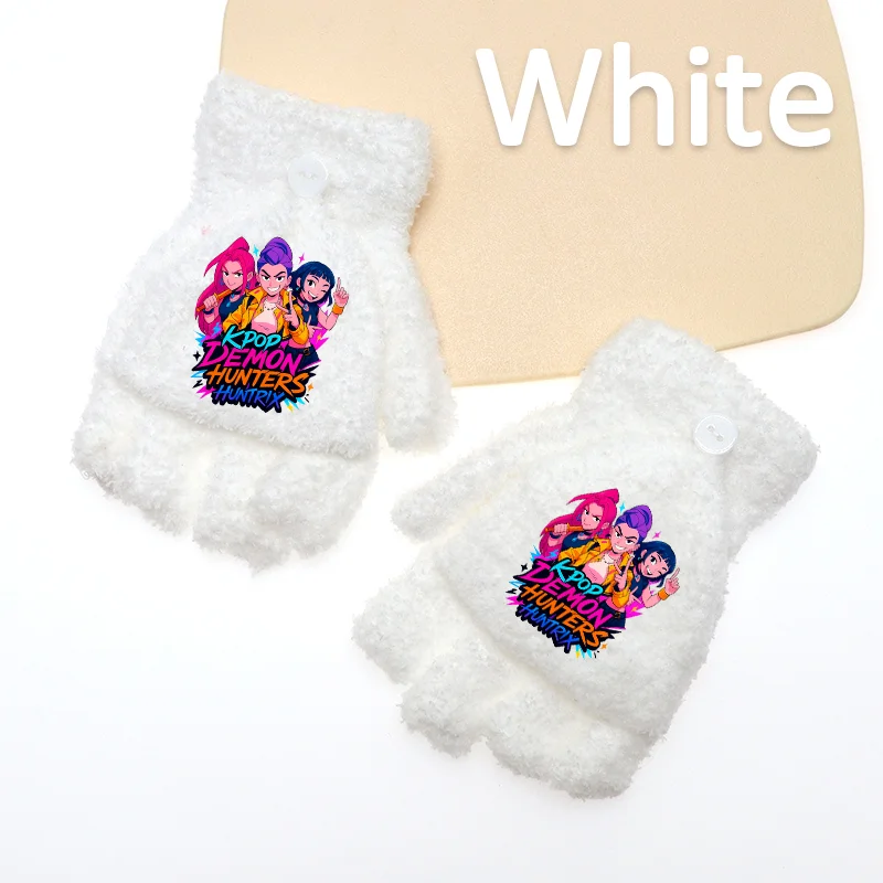 K-Pop Fingerlose Handschuhe, Halbe K-Pop Strickhandschuhe mit Fingerklappen, Warme Handschuhe für Mädchen und Jungen, zum Schreiben und für die Schule