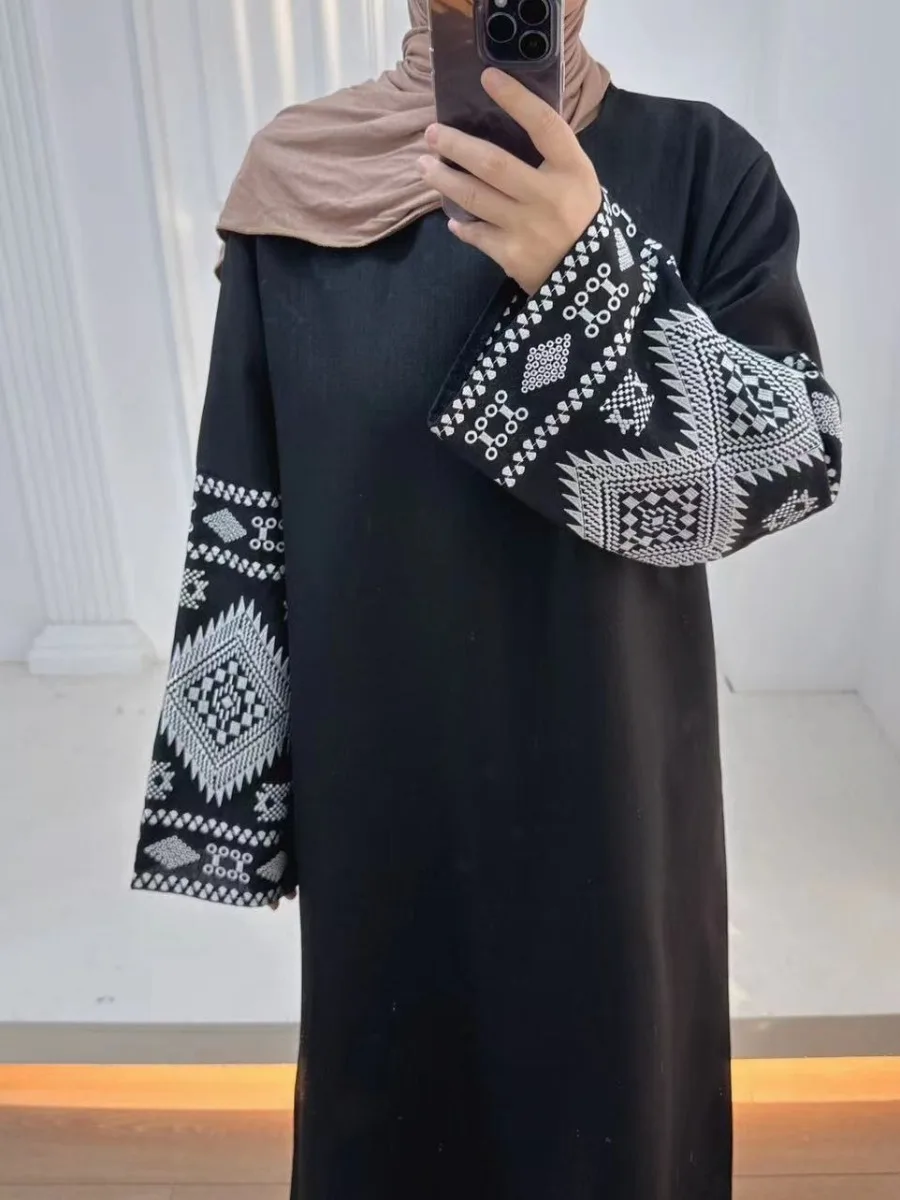 Eid muçulmano abaya para mulheres festa vestidos bordados kaftan árabe longo robe islam ramadan dubai abayas vestidos marrocos jalabiya