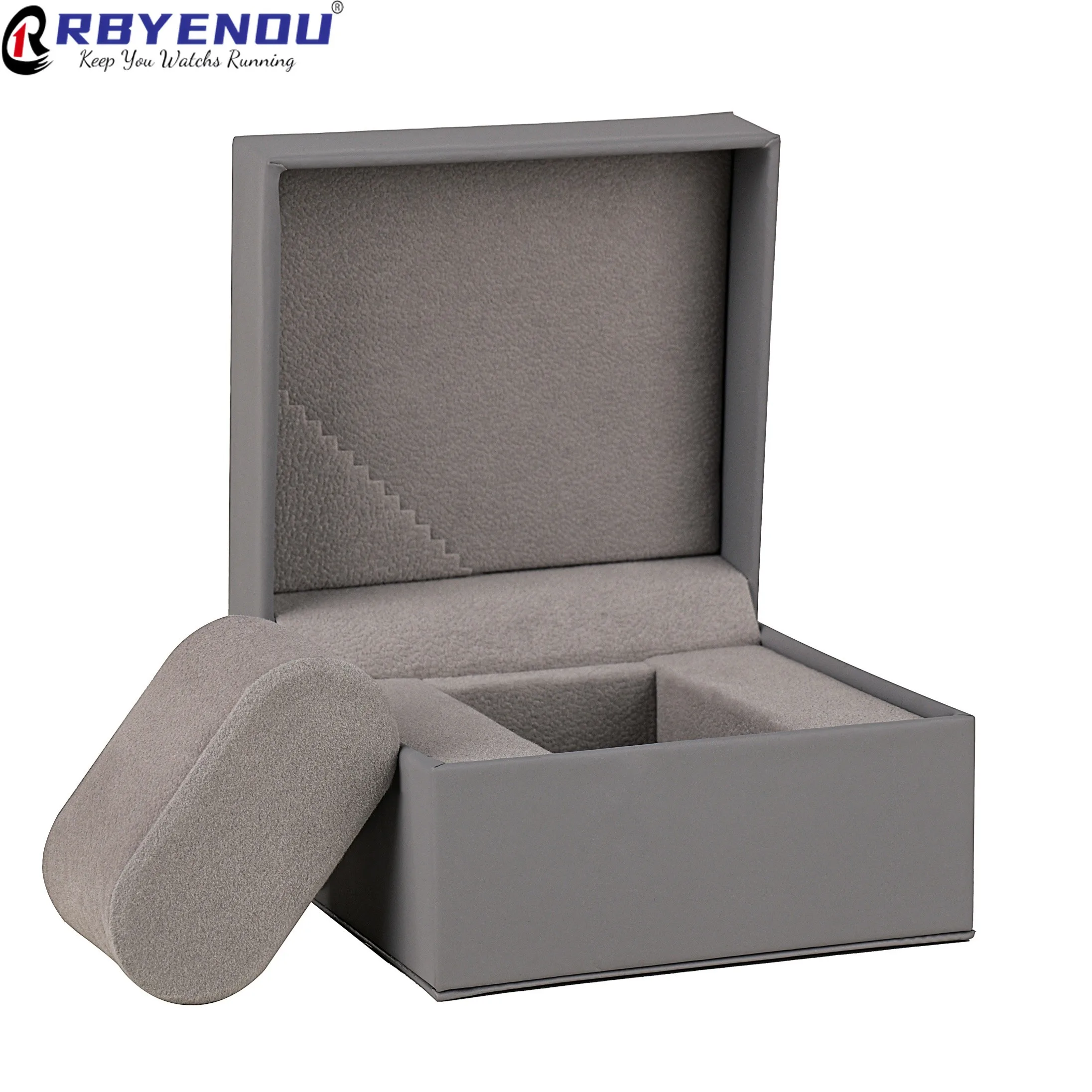 OEM Exquisite High-quality Grey Watch Case Box Customized Logo Personal Gift Business Transportation Organization Box