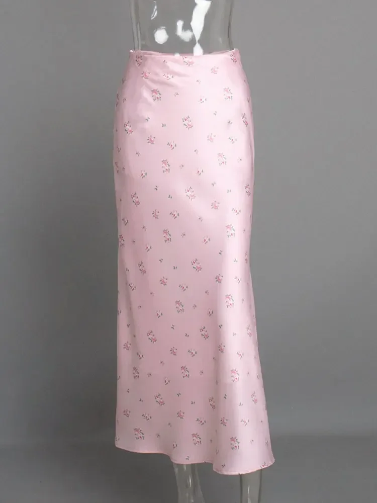 

Summer Printed Fashion Long Skirt For Women High Waist Contrast Patchwork Slim Elegant Party Looks Ladies Y2k Maxi Skirt