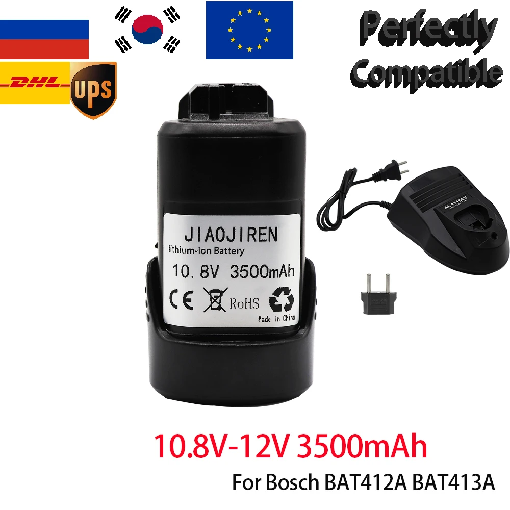 12V/10.8V 3500mAh per Bosch BAT411 Batteria agli ioni di litio ricaricata BAT411A BAT412 BAT412A BAT413 BAT413A e 3.0Ah