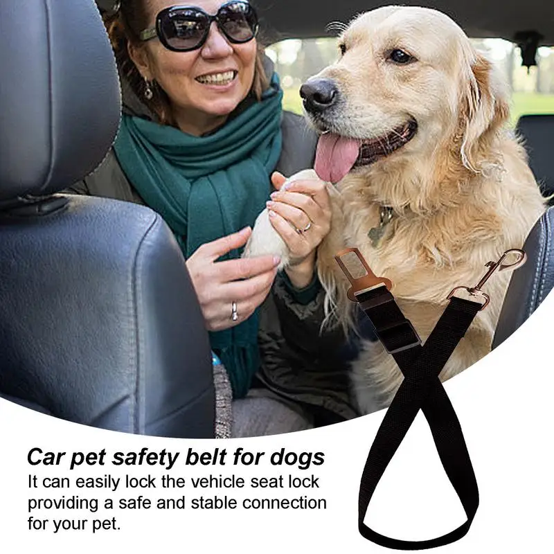 Pet Safety Belt For Car Pet Car Harness Adjustable Strap Buckle Clip Seatbelt Easy Control Vehicle Seat Belt Attachment For