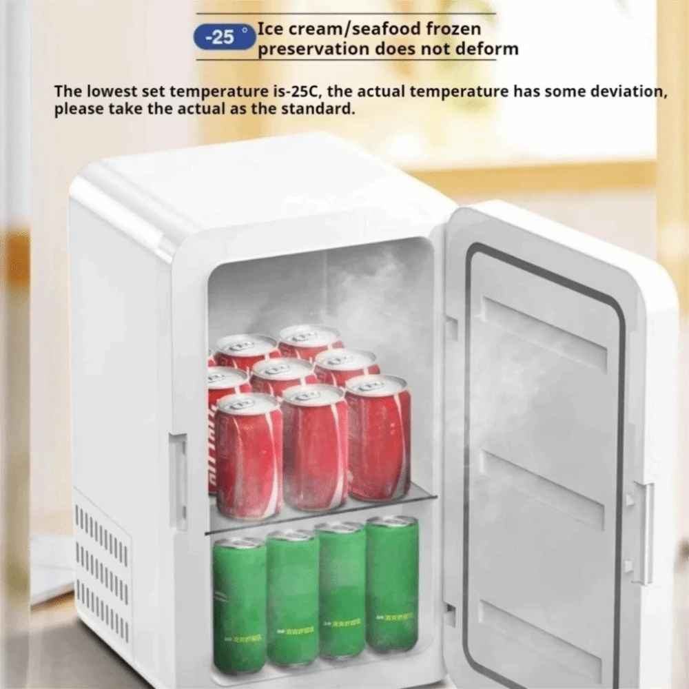 8L Mini Fridge Household Digital Display Temperature Mini Cooler Box Single Door Car Refrigerator Beauty Food Refrigerator