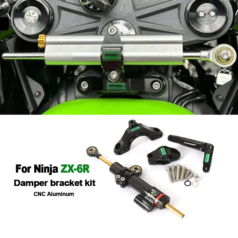 

NEW Motorcycle Accessories Steering Stabilize Damper Bracket Kit For Kawasaki Ninja ZX-6R ZX 6R ZX6R 2024