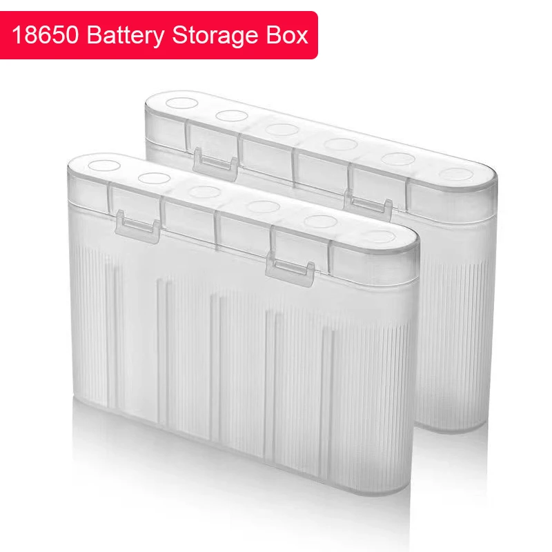 High Toughness 18650 Lithium Battery Storage Box 6 Holes Transparent Plastic Case Battery Holder