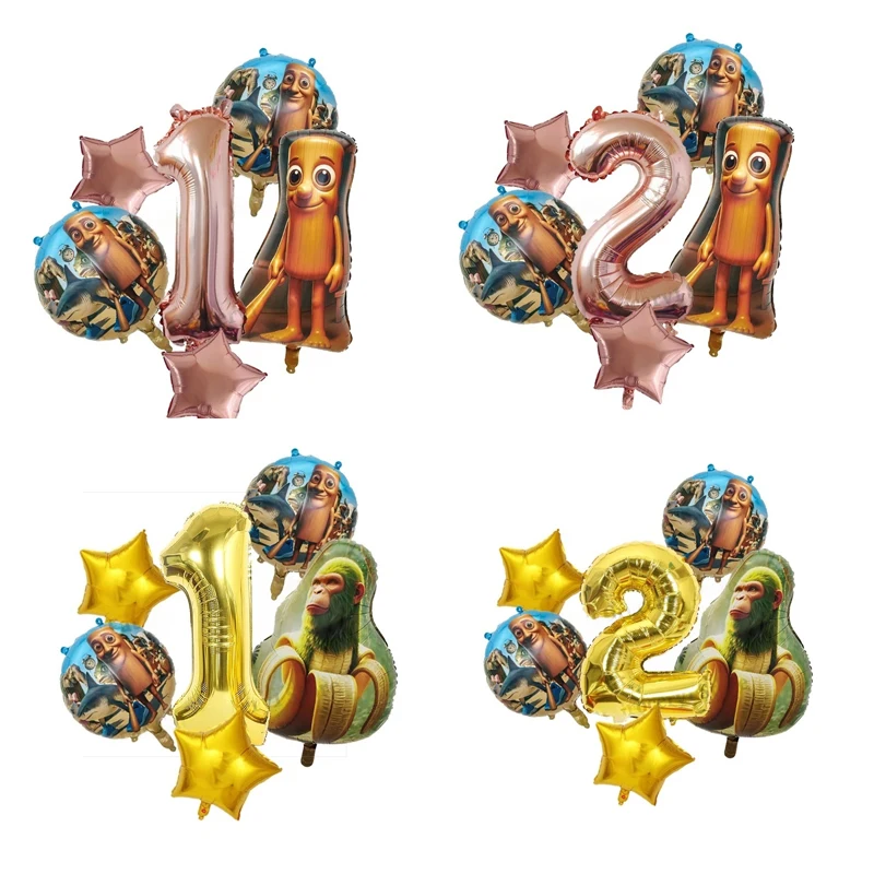 Neue Tralalero Tralala Zahlen 1-9 Luftballons Italienische Brainrot Geburtstagsdekoration Geschlechtsoffenbarung Babyparty Zubehör Geschenk
