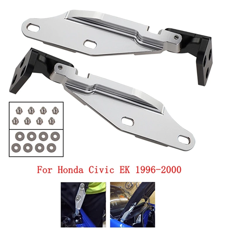 

2Pcs Aluminum Alloy Quick Hood Hinged Release Hood Hinge Latch Billet For Honda Civic EK 1996-2000 DH-1062-S