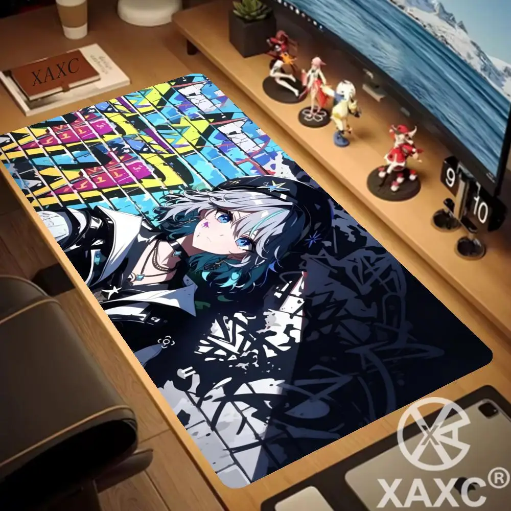 Anime Street Style Gir  Mouse Pad Graffiti Wall Gaming Mouse Pad Extended Desk Matv Non-Slip Extended Desk Mat Large Gaming XAXC