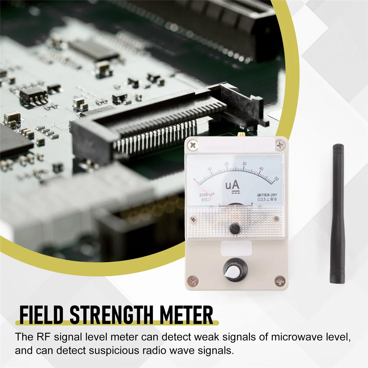 BABP RF Signal Level Meter 100K‑1000MHz Field Strength Indicator Signal Strength Meter for Radio Antenna Radiation