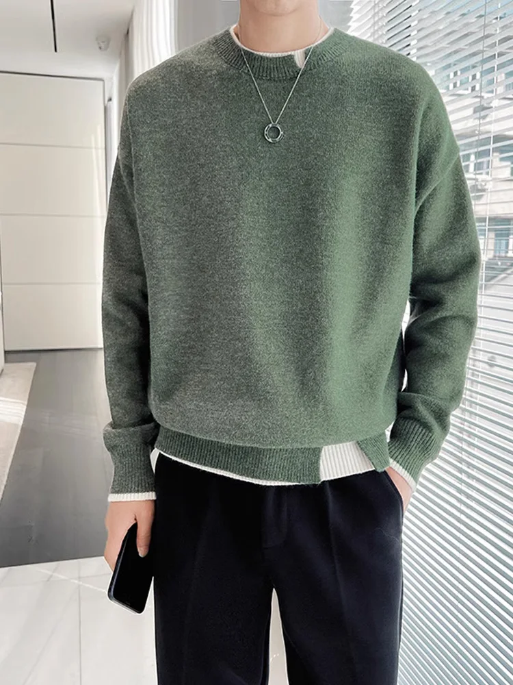 

Men Cashmere Sweater Autumn Winter Knitwear Soft Warm Jumper Pull Hiver Pullover O-Neck Knitted Sweaters A46