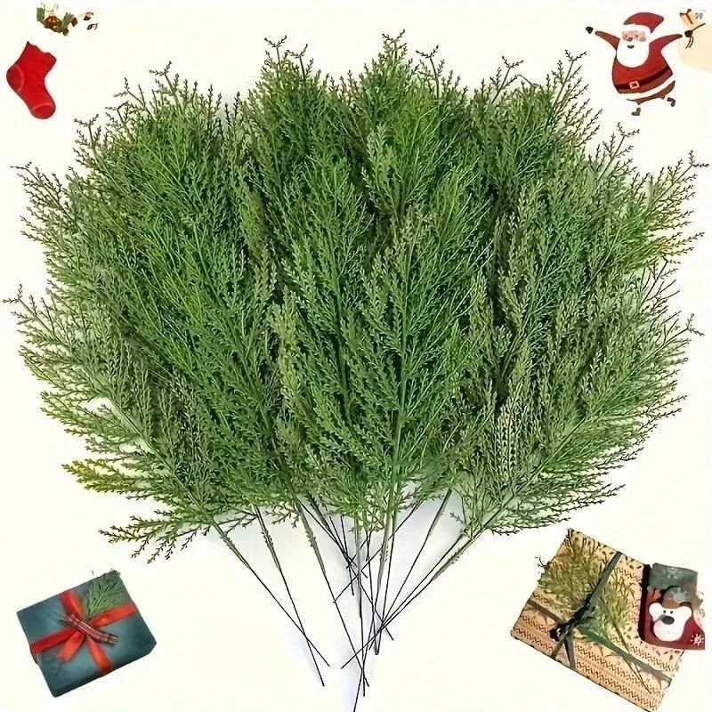 Christmas Tree Artificial - 24 Stück künstliche Zypressen- und Kiefernzweige,