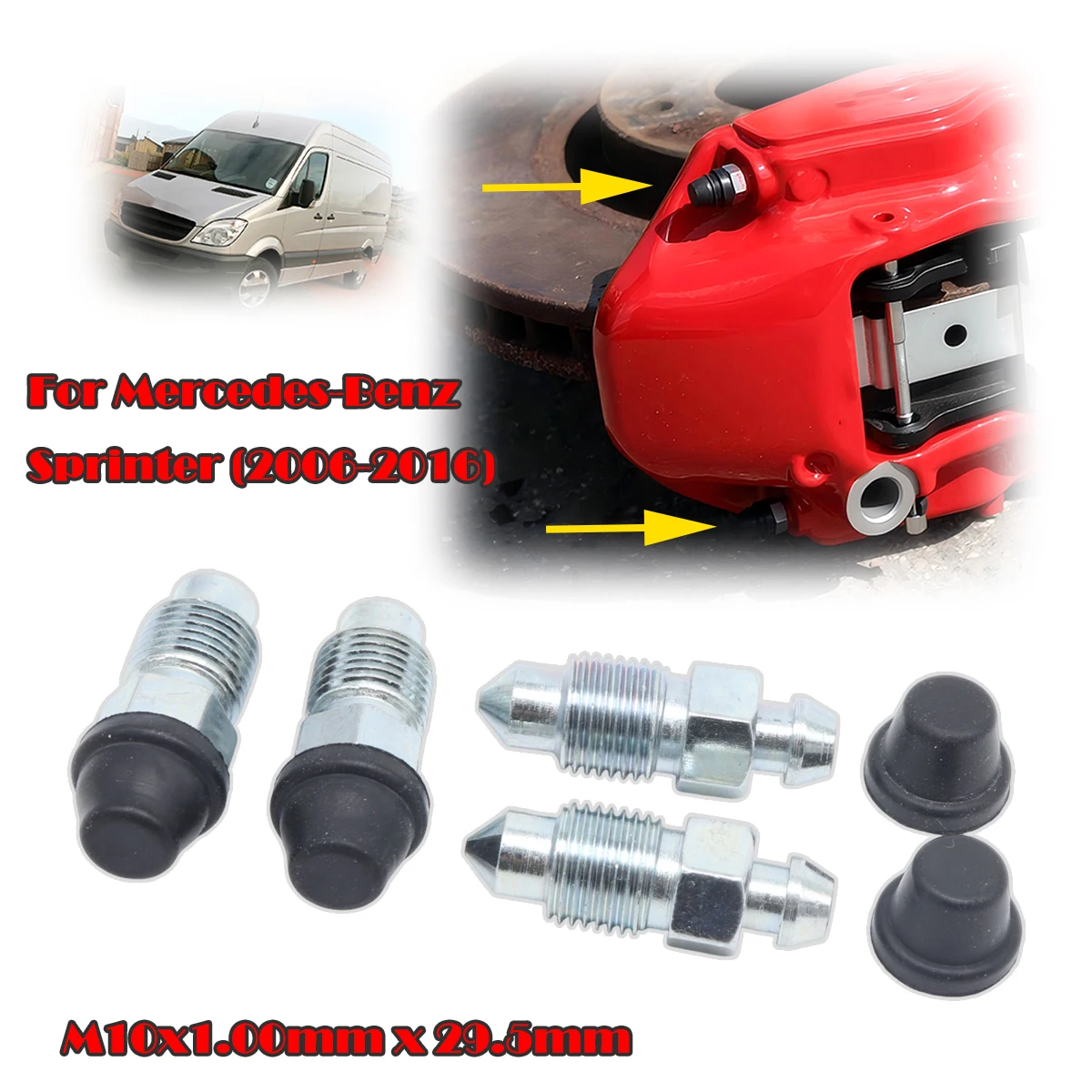 

Front/Rear Caliper Bleed Nipple Screw Repair Kit For Mercedes-Benz Sprinter Bleeder Valves Rubber Dust Caps Car Brake System