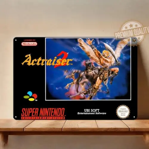 1p، ملصق معدني لألعاب الفيديو Acctraiser 2 Retro - (20 × 30 سم)