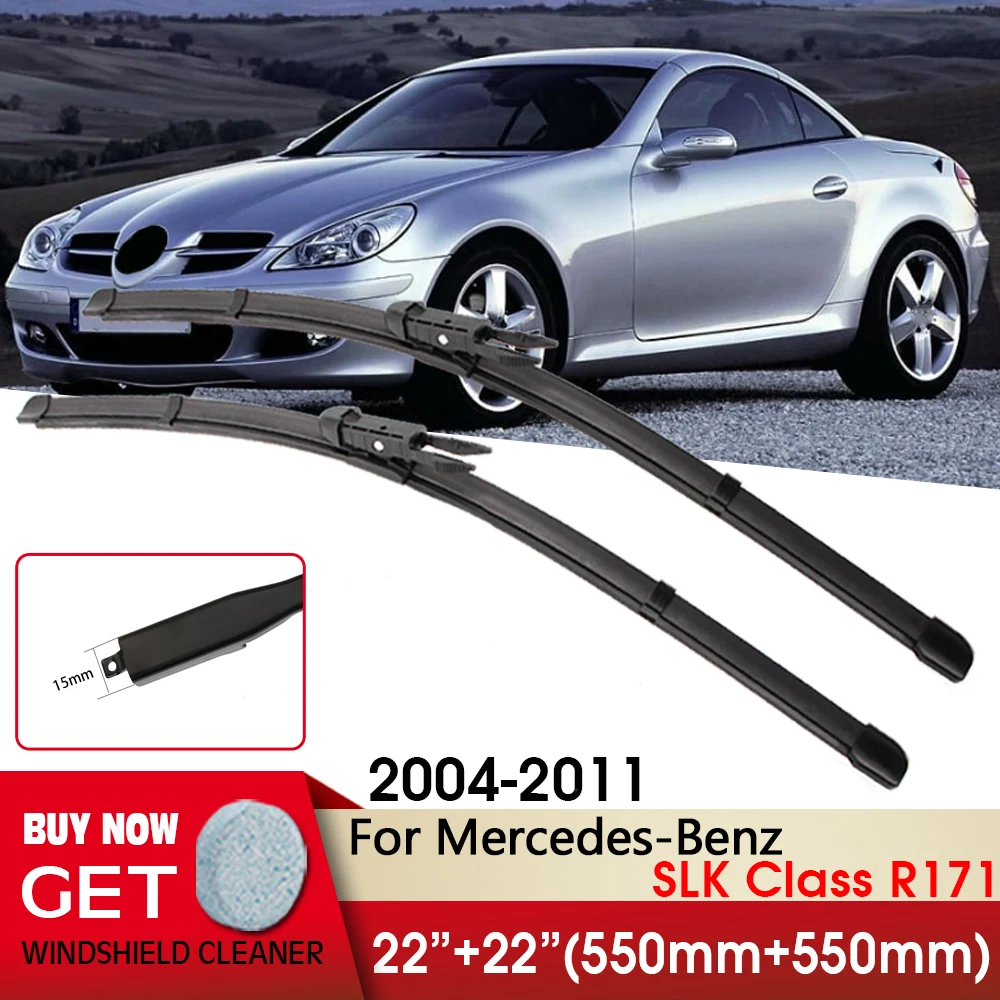 

Car Wiper Front Wiper Blades 22"+22" For Mercedes-Benz SLK Class R171 2004-2011 Pinch Tab Arm Windshield Windscreen Front Window