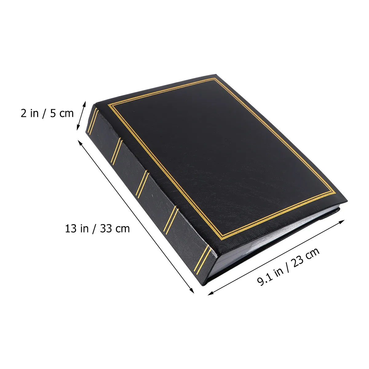 Vintage Photo Album 200 Photos 6 Inch Flat Back Waterproof Paper Core Album Family Memory Scrapbook Protective Cover Gift Black