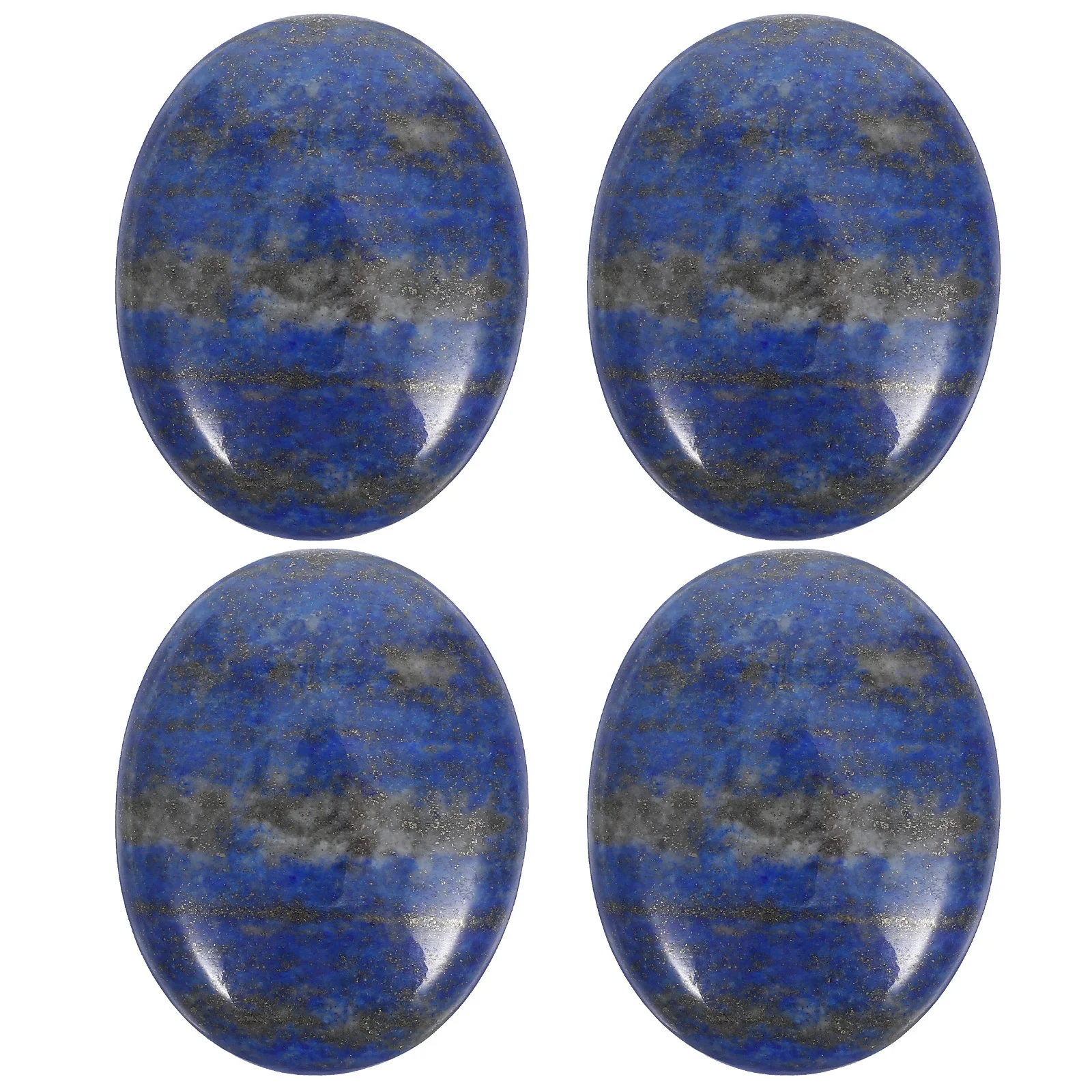 

4Pcs Natural Crystal Oval Polished Massage Stones Pocket-Sized Meditation Relaxation Therapy Palm Stones for Home Office Yoga