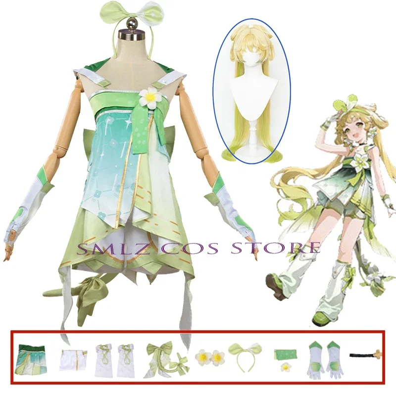 Juego Wuthering Waves Cosplay Anime Verina Cosplay disfraz vestido Verina peluca accesorios conjunto fiesta de Halloween traje de juego para mujeres