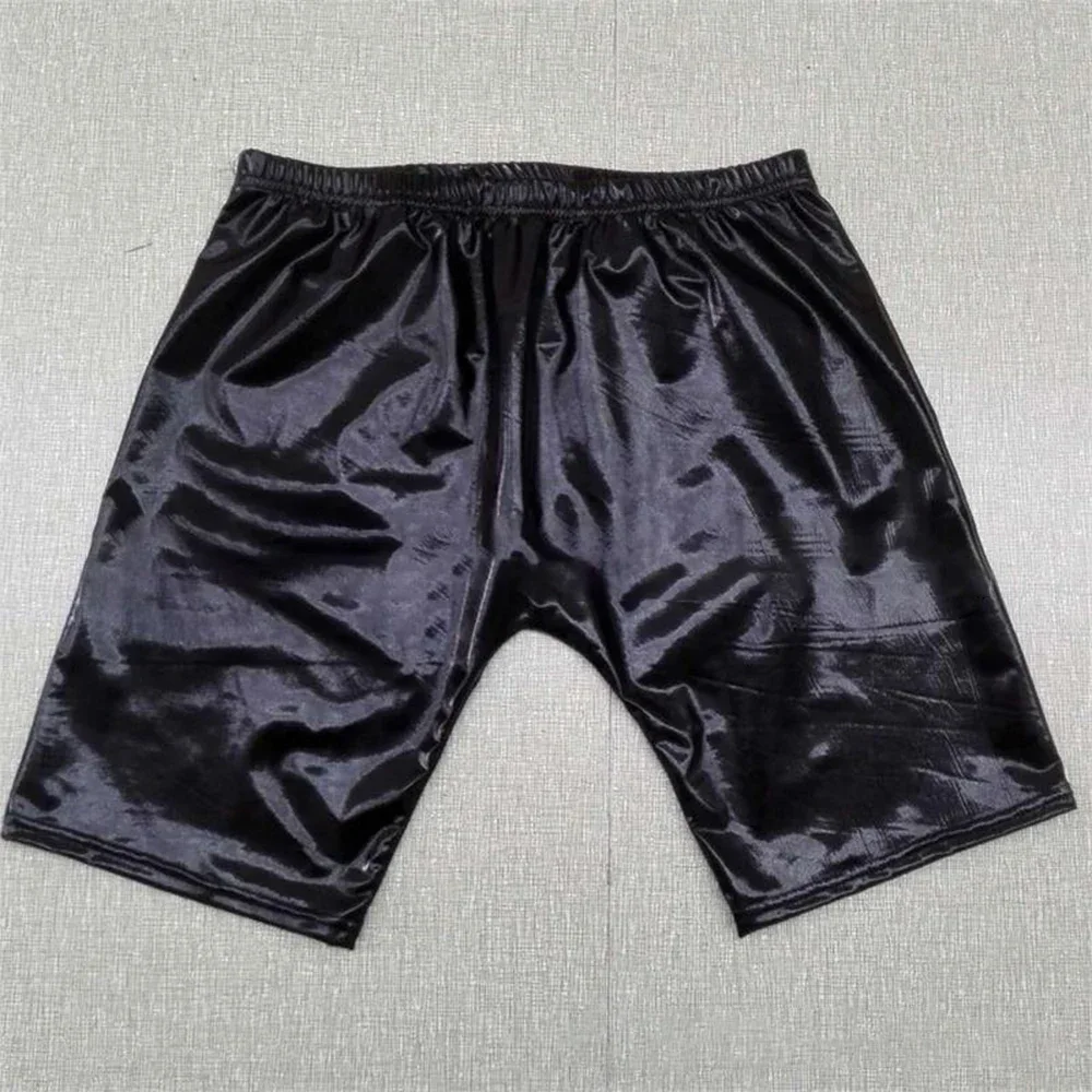 Item Color Men\'s Shorts Underwear Shorts Artificial PU Briefs Shorts Mens PU-Leather Pants Pants Black Underpants