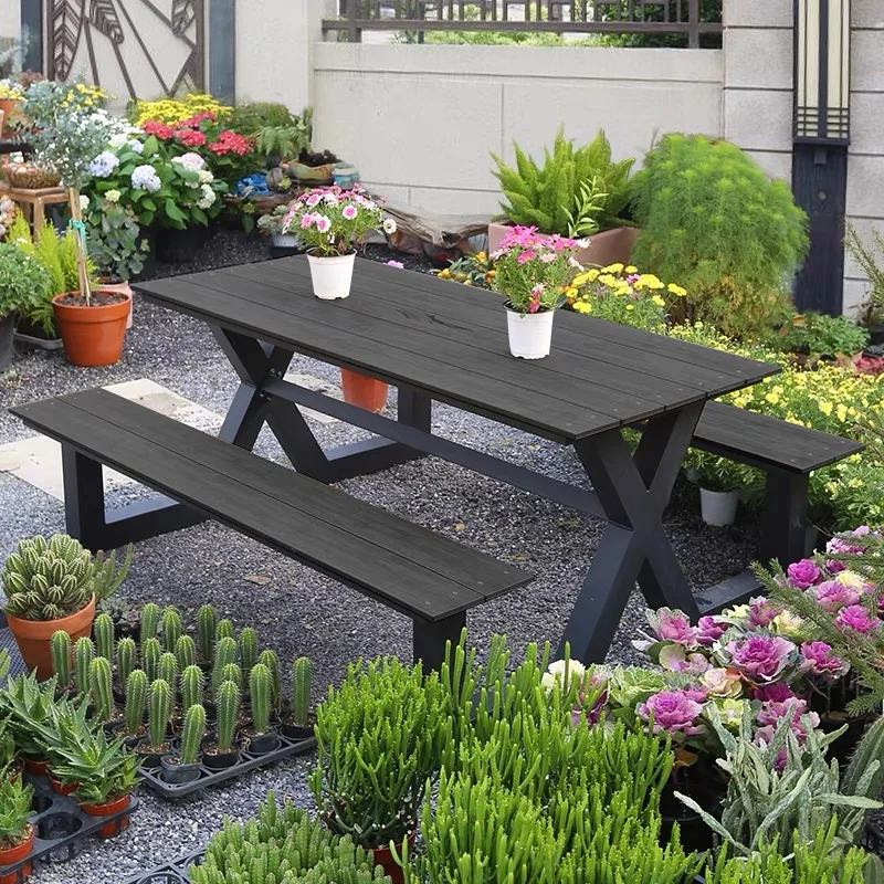 

Outdoor leisure tables and chairs courtyard terrace one-piece outdoor open-air store milk tea shop waterproof and sunscreen
